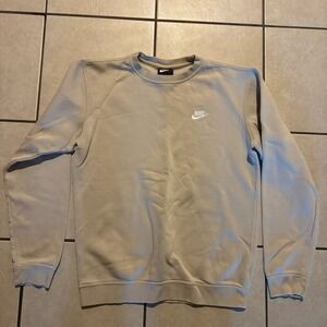 Nike Men's Small Beige Long Sleeve Crewneck Sweatshirt
